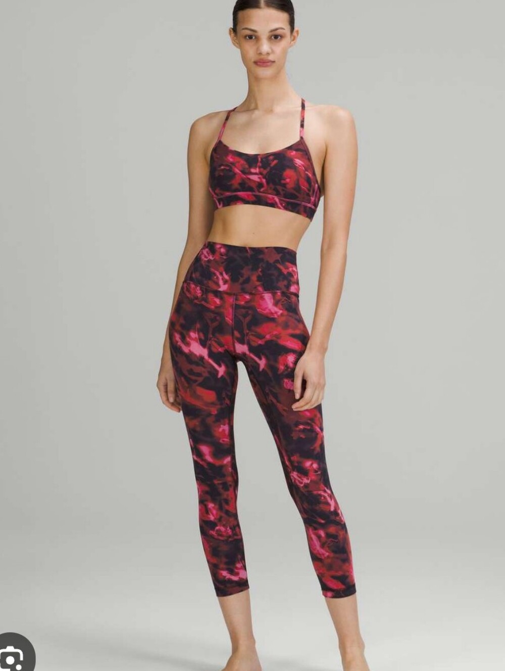 lululemon athletica Align High Rise Red and Black Tie-Dye 7/8 Leggings